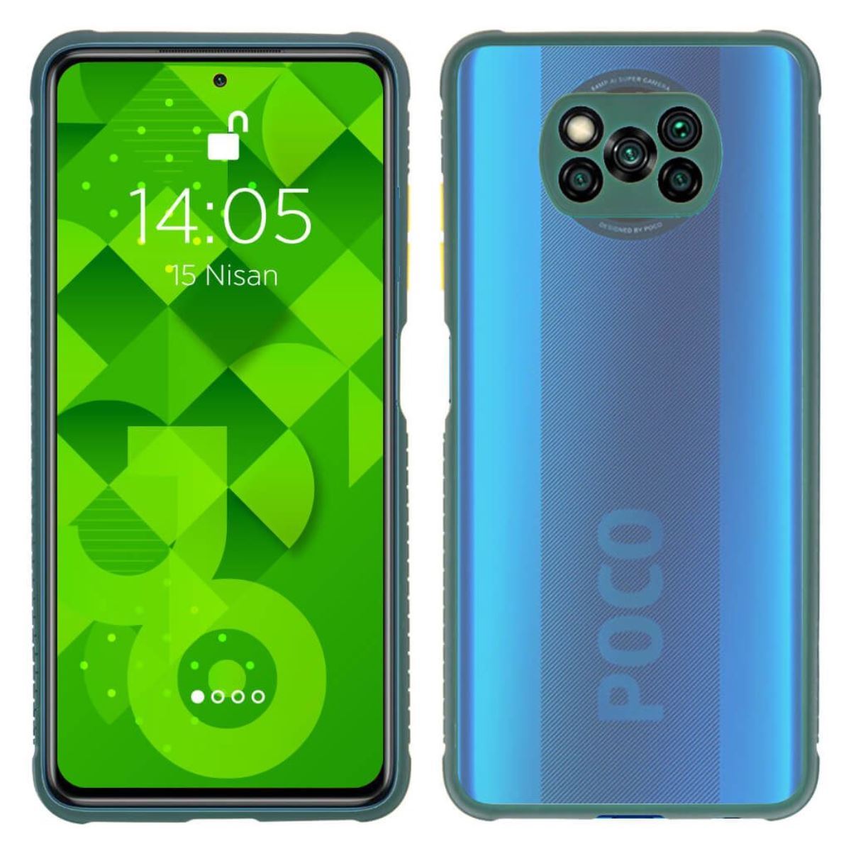 Jopus Xiaomi Poco X3 JS-245 Zipper   Silikon Kilif Yesil - 1