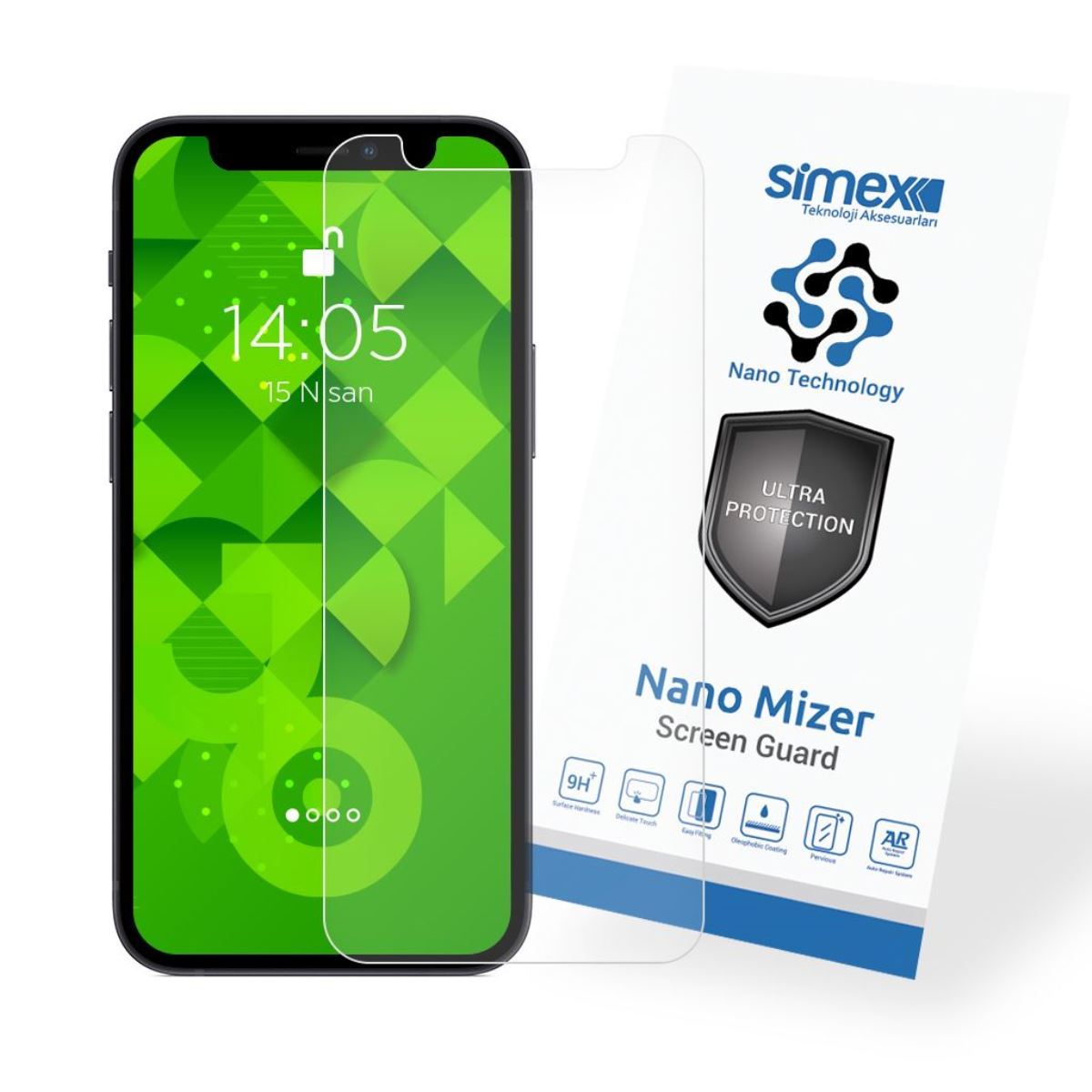 Simex iPhone 12 Mini CEK-110 Nano Mizer Screen Protector Seffaf - 1