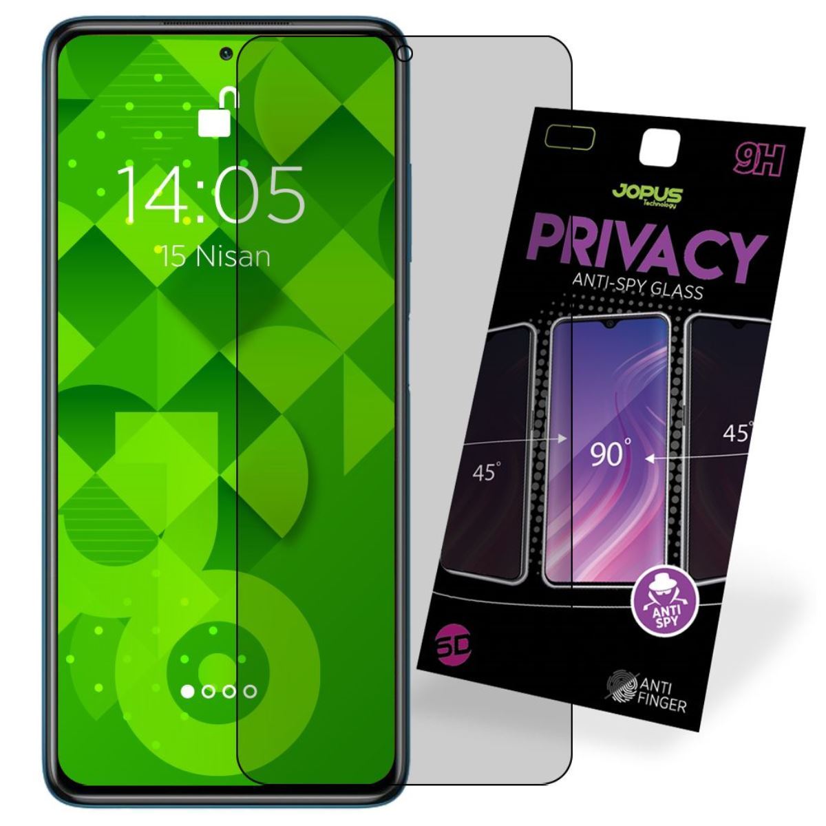 Jopus Xiaomi Poco X3 / X3 Pro CEK-126 Privacy   Cam Ekran Koruyucu Siyah - 1