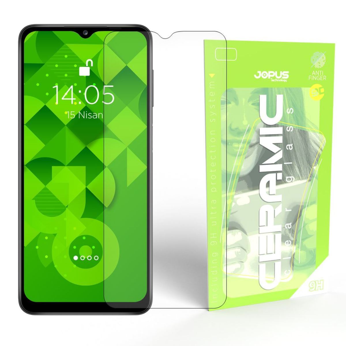Jopus Samsung A12 CEK-129 Ceramic Clear Screen Protector Siyah - 1
