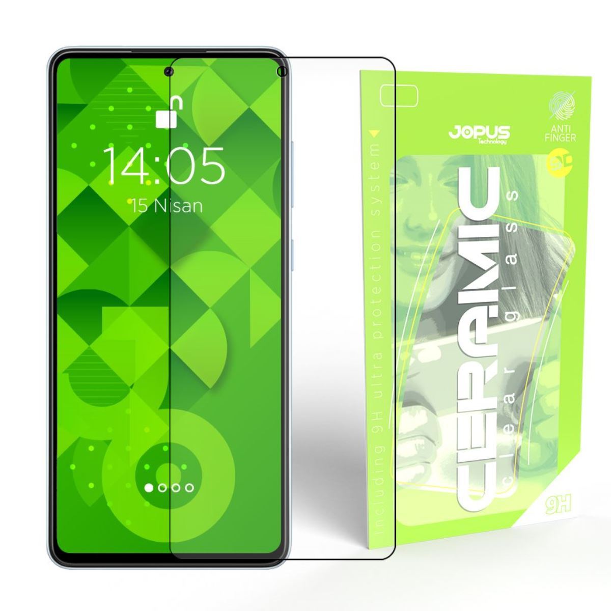 Jopus Samsung A72 CEK-129 Ceramic Clear Screen Protector Siyah - 1