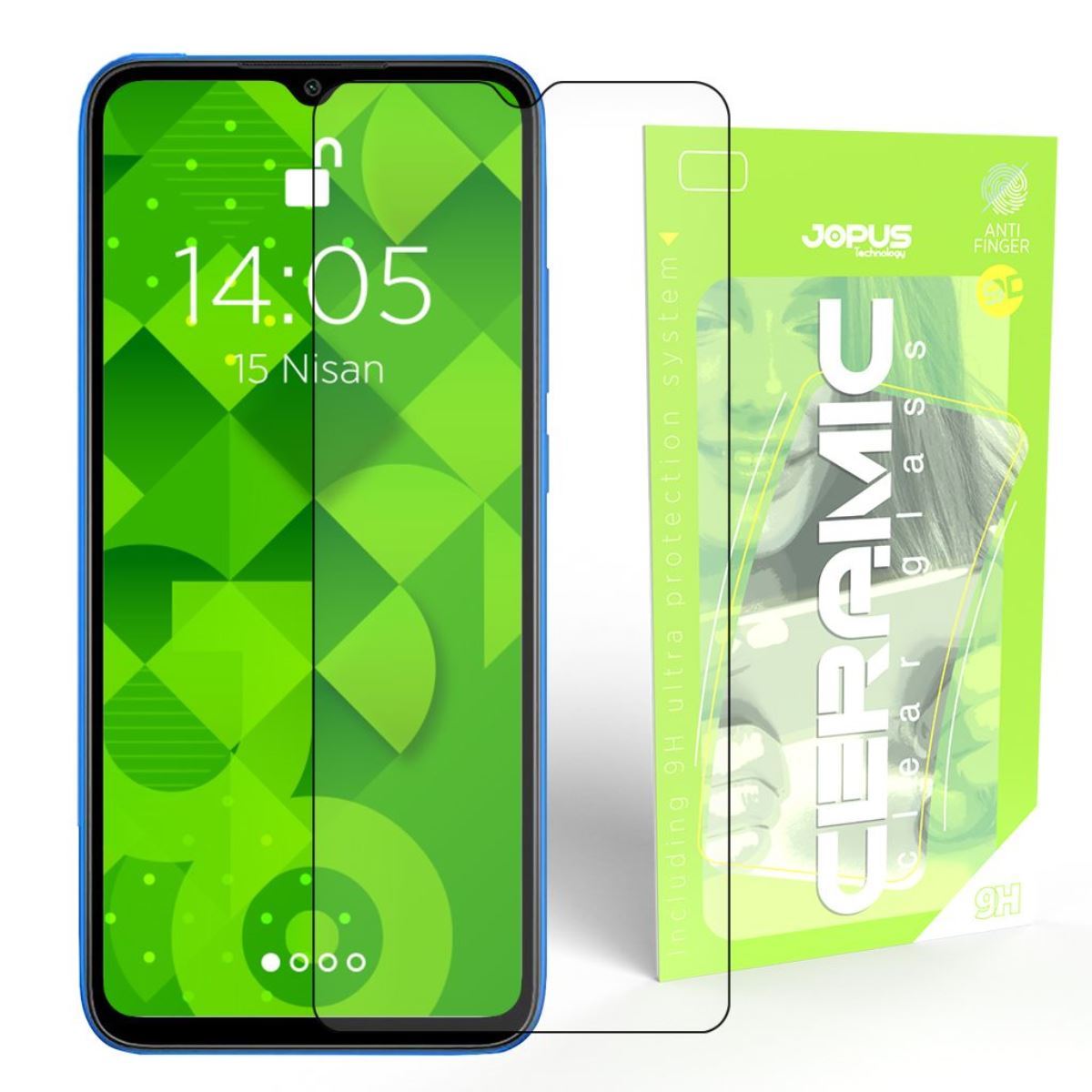 Jopus Xiaomi Redmi 9A CEK-129 Ceramic Clear   Ekran Koruyucu Siyah - 1