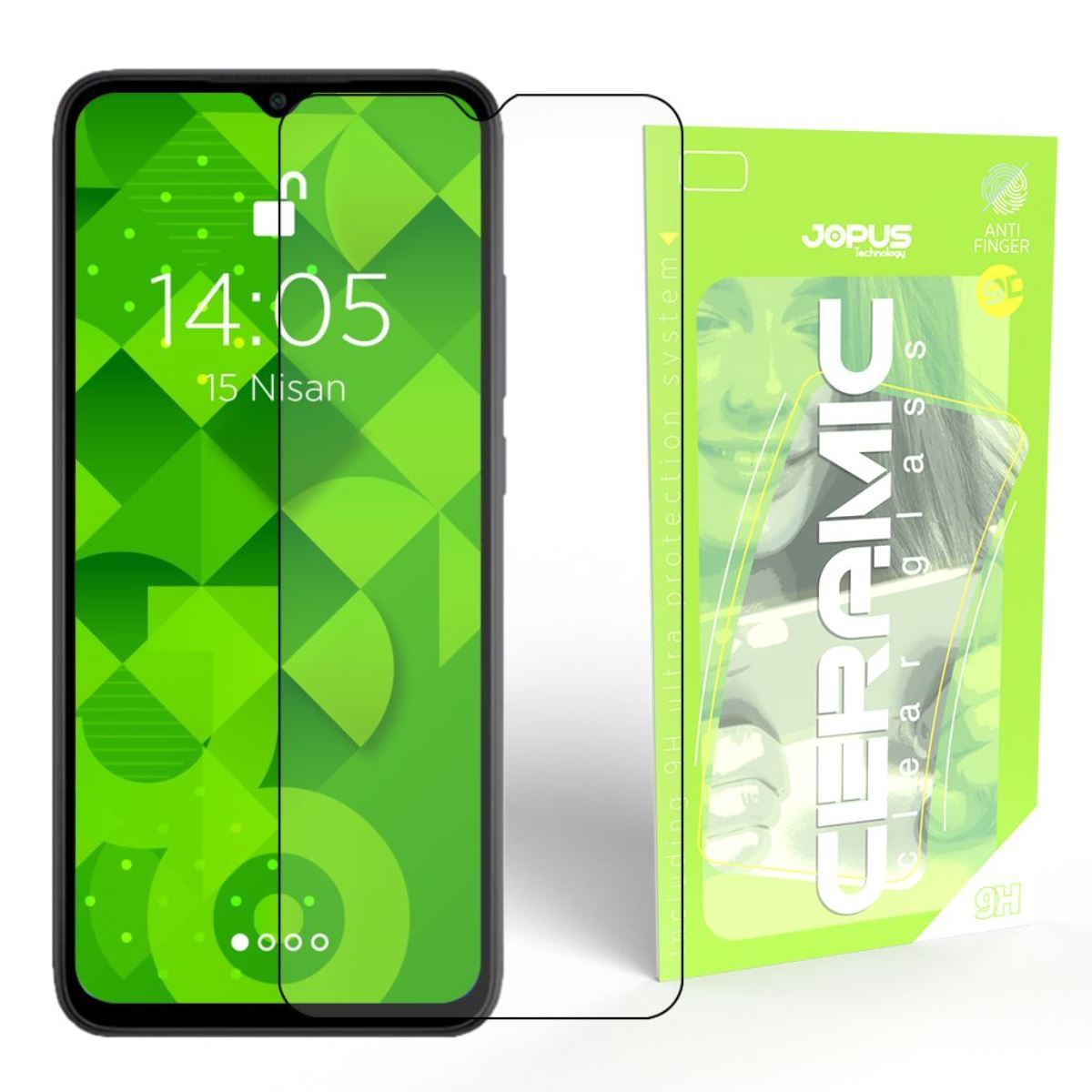 Jopus Xiaomi Redmi 9C CEK-129 Ceramic Clear Screen Protector Siyah - 1