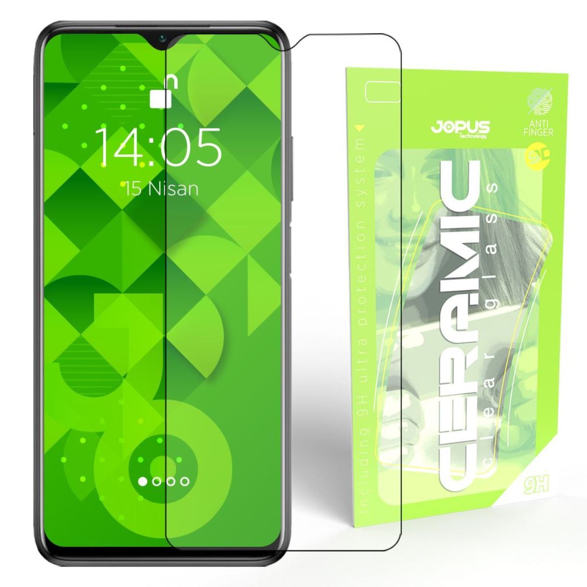 Jopus Xiaomi Poco M3 CEK-129 Ceramic Clear   Ekran Koruyucu Siyah - 1