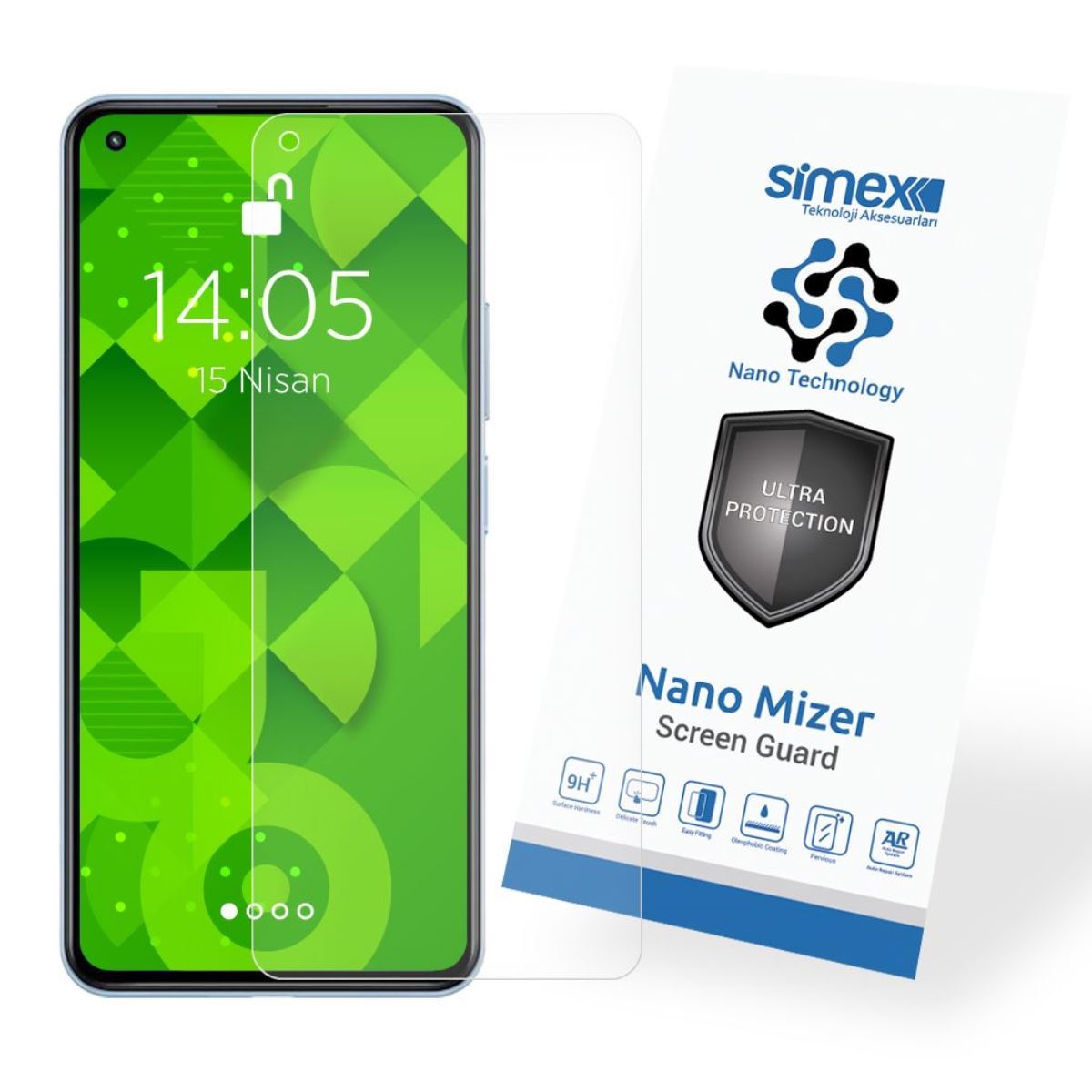 Simex Xiaomi Mi 11 Lite CEK-110 Nano Mizer   Ekran Koruyucu Seffaf - 1