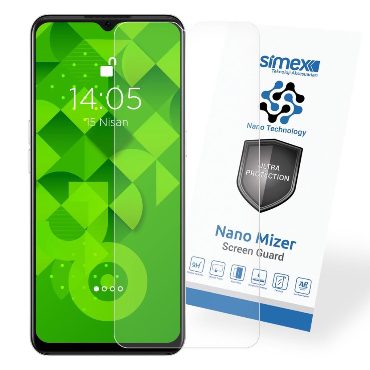 Simex Oppo A73 CEK-110 Nano Mizer   Ekran Koruyucu Seffaf - 1