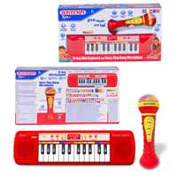 SUNMAN BONTEMPİ ELEKTRONİK ORG 60 2120 MİKROFONLU IŞIKLI KIRMIZI 24 TUŞ 3+ 1