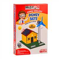 MİSYON GÜNEŞ ENERJİSİ DENEY SETİ EV MODELİ AHŞAP BOYALI MSY-29 1