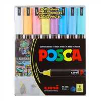 UNİ POSTER MARKÖRÜ POSCA PC-1MR 07 SOFT PASTEL RENK 8 Lİ 1