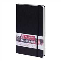 ART CREATİON ESKİZ DEFTERİ 13x21 DİKİŞLİ SERT KAPAK BLACK 140 GR LASTİKLİ 9314002M 1