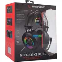 RAMPAGE OYUNCU KULAKLIK MİRACLE-X2 PLUS KABLOLU USB SİYAH RGB LED 7.1 SURROUND SOUND SİSTEM 1