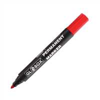 GLOBOX PERMANENT MARKÖR YUVARLAK UÇ KIRMIZI 12 Lİ 6769 1