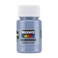 NOVA COLOR AKRİLİK BOYA ŞİŞE 30 ML GÜMÜŞ 12 Lİ NC-235 1