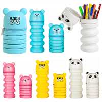 FLY COLOR SİLİKON KALEM ÇANTASI 1237 AKORDİYON TEK BÖLMELİ 4 RENK 12 Lİ 1