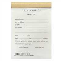 DİLMAN ÖĞRENCİ İZİN KAĞIDI 50 YP 2 NÜSHA OTOKOPİLİ 12 Lİ 1