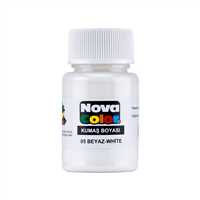 NOVA COLOR KUMAŞ BOYASI ŞİŞE 30 ML BEYAZ 12 Lİ NC-163 1