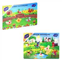 PLAY WOOD AHŞAP TUTMALI YAPBOZ ONY-191-192-193 KÜMES-ÇİFTLİK-SEVİMLİ HAYVANLARI EŞLEŞTİRMELİ 18M+ 6