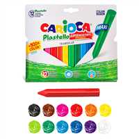 CARİOCA PASTEL BOYA PLASTELLO JUMBO ÜÇGEN 12 RENK 42671 YIKANABİLİR 1