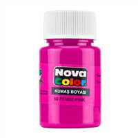 NOVA COLOR KUMAŞ BOYASI ŞİŞE 30 ML PEMBE 12 Lİ NC-168 1
