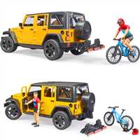 BRUDER BR02543 JEEP WRANGLER RUBİCON BİSİKLET VE SÜRÜCÜSÜ 1:16 4+ 6