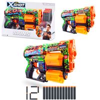 ZURU X-SHOT SÜNGER TABANCASI 36517A-B-H-P-Q SKİNS DREAD 12 MERMİ 8+ 2