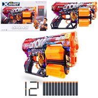 ZURU X-SHOT SÜNGER TABANCASI 36517A-B-H-P-Q SKİNS DREAD 12 MERMİ 8+ 6