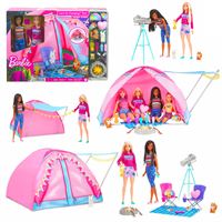 BARBİE HGC18 LETS GO CAMPİNG MALİBU VE BROOKLYN KAMPTA 3+ 1