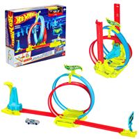 HOT WHEELS HPC05 NEON YARIŞLAR ÇİFTE ÇEMBER YARIŞ SETİ 4+ 1