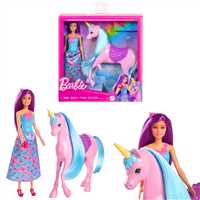 BARBİE HYT62 BARBİE BEBEK VE TEK BOYNUZLU ATI 3+ 1