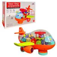 AKZ GEAR GEAR AİRPLANE 657B ŞEFFAF HELİKOPTER MÜZİKLİ 3+ PLASTİK OYUNCAK 1