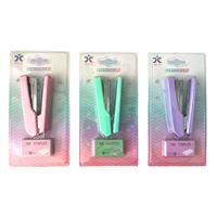 QİNG DA STATİONERY ZIMBA MAKİNESİ + TEL SET NO:10 PASTEL PEMBE - MOR - YEŞİL 1