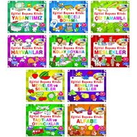 PARILTI BOYAMA KİTABI EĞİTİCİ BOYAMA SERİSİ 10 KİTAP 1