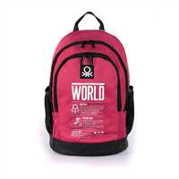 UNİTED COLORS OF BENETTON OKUL ÇANTASI 03834 BORDO SİYAH ÇİFT BÖLMELİ 1