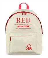 UNİTED COLORS OF BENETTON OKUL ÇANTASI 03821 BEJ KIRMIZI ÇİFT BÖLMELİ 1