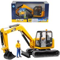 BRUDER BR02466 CAT MİNİ EKSKAVATÖR-İNŞAAT İŞÇİSİ 1:16 3+ 1