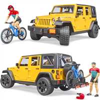 BRUDER BR02543 JEEP WRANGLER RUBİCON BİSİKLET VE SÜRÜCÜSÜ 1:16 4+ 1