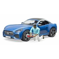 BRUDER BR03481 ROADSTER ARABA VE ŞOFÖR MAVİ 1:16 4+ 3