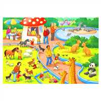 RAVENSBURGER PUZZLE 078134 HAYVANAT BAHÇESİ 2X24 PARÇA 4+ 3