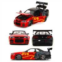 SİMBA JADA GODZİLLA 3253024 2002 NİSSAN SKYLİNE GT-R R34 DİE CAST METAL ARABA 1:24 8+ 2