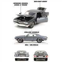 SİMBA JADA FAST FURİOUS 3203099 1970 CHEVROLET CHEVELLE SS DİE CAST METAL ARABA 1:24 8+ 2