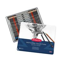 DERWENT SKETCHİNG COLLECTİON ESKİZ KALEM SET 24 LÜ METAL KUTU DW34306 1