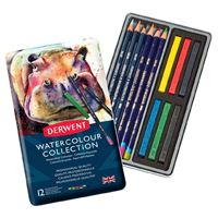 DERWENT WATERCOLOUR COLLECTİON SULU-KURUBOYA KALEMİ 12 Lİ DW0700303 1
