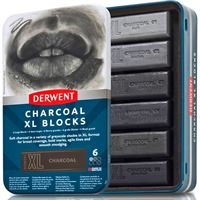 DERWENT CHARCOAL XL KÖMÜR BLOCKS 6 RENK METAL KUTU DW2306196 1