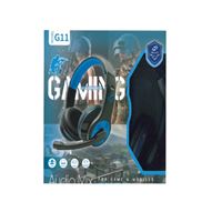 POLYGOLD KULAKLIK G11 AUX TEK JACK OYUNCU SİYAH-MAVİ MİKROFONLU 1