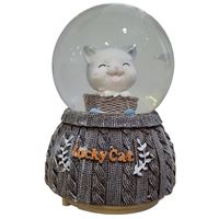 YLZ KAR KÜRESİ 80-1138 ORTA LUCKY CAT SESLİ IŞIKLI 1