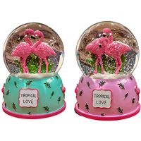 YLZ KAR KÜRESİ 80-45 ORTA FLAMİNGO SESLİ IŞIKLI 1