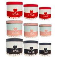 YLZ HEDİYE KUTUSU YLZ-2017-5 OVAL LOVE 3 LÜ SET ÜÇ RENK 1