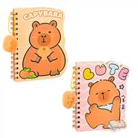 MİSYON NOT DEFTERİ MSY-5656 CAPYBARA SPİRALLİ KARAKTER KESİM PONPONLU 1