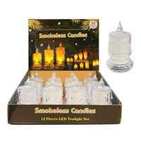 SMOKELESS CANDLES PİLLİ IŞIKLI MUM FY-807-3 PLASTİK MİNİ 12 Lİ 1