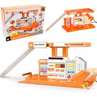 MEGA BENZİN İSTASYONU SETİ TURUNCU CM559-12M ELEKTRİKLİ VERSİYON DİE CAST SESLİ IŞIKLI 3+ 1